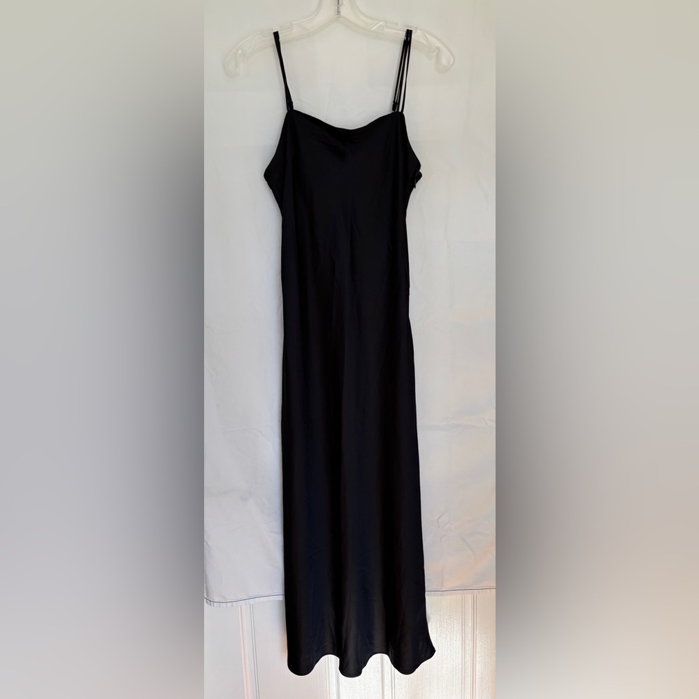 Abercrombie & Fitch Black Satin Maxi Dress